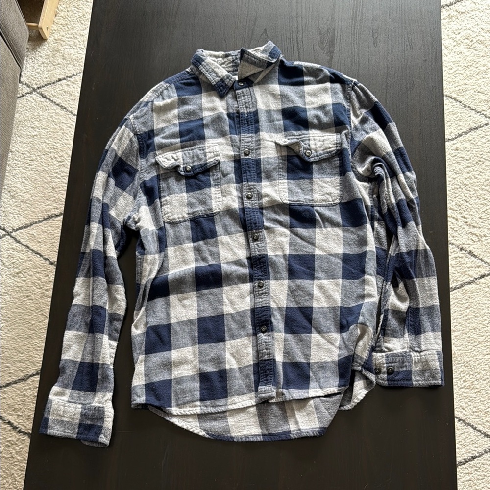 Blue and Gray Checkered Men's Shirt